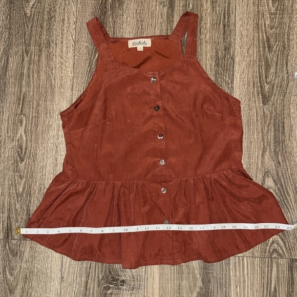 Listicle Rust Button-Up Top - Picture 8 of 8